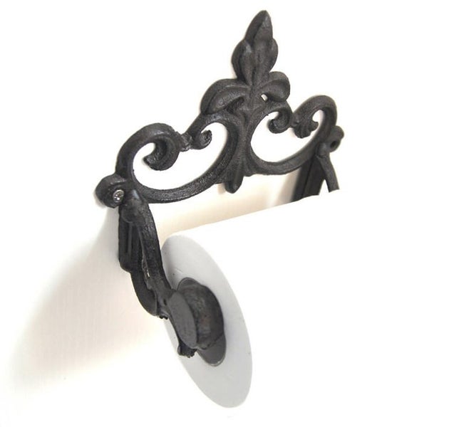 Vintage Cast Iron Towel Toilet Paper Roll Holder Carousel 4