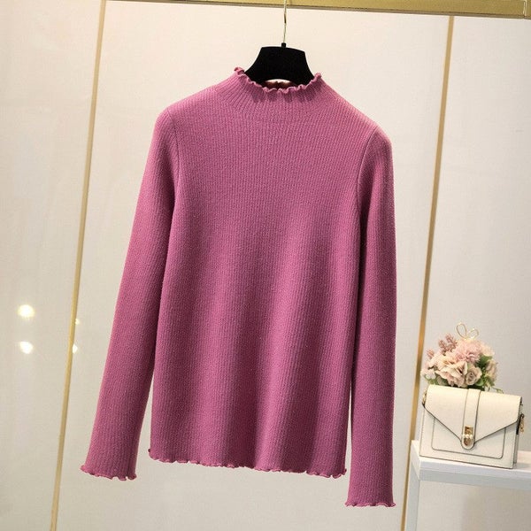 New Winter Women's Sweater Pullovers Fleece Warm Half Turtleneck Carousel 1
