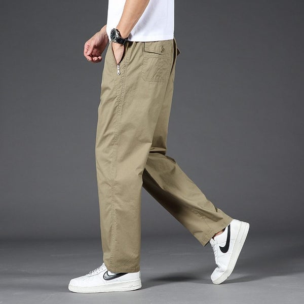 Casual Pants Men Loose Cargo Pant Thin Long Straight Trousers Zipper Carousel 1