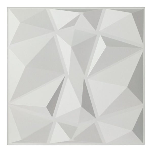 Textures 3D Wall Tiles Panels White Diamond Design 12 PCS Carousel 1
