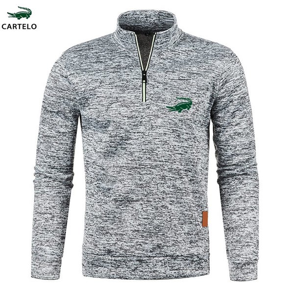 Men's Brand Sweatshirts Half Zipper Pullover for Male No Hoodies Carousel 2