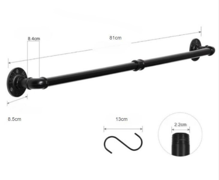 Industrial Pipe Towel Rack Kitchen Pot Pan Hanger 80cm Carousel 2