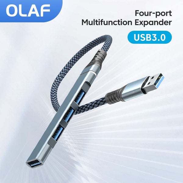 Olaf 4 Ports Multi Splitter Type C HUB 3.0 USB Flash Drive Card Carousel 2