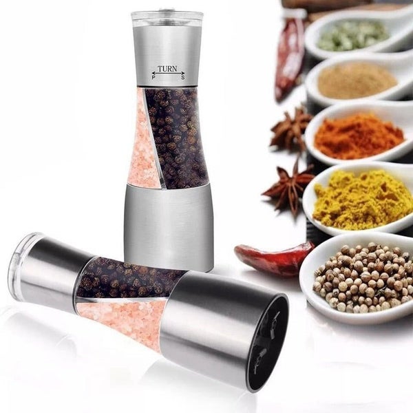 Pepper And Salt Grinder 2 In 1,Dual Shaker Adjustable Coarseness By Cooking Carousel 3