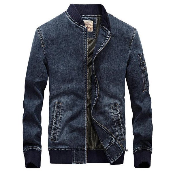 Denim Jacket Men Fashion Embroidered Spring Autumn Stand Collar Jeans Carousel 2