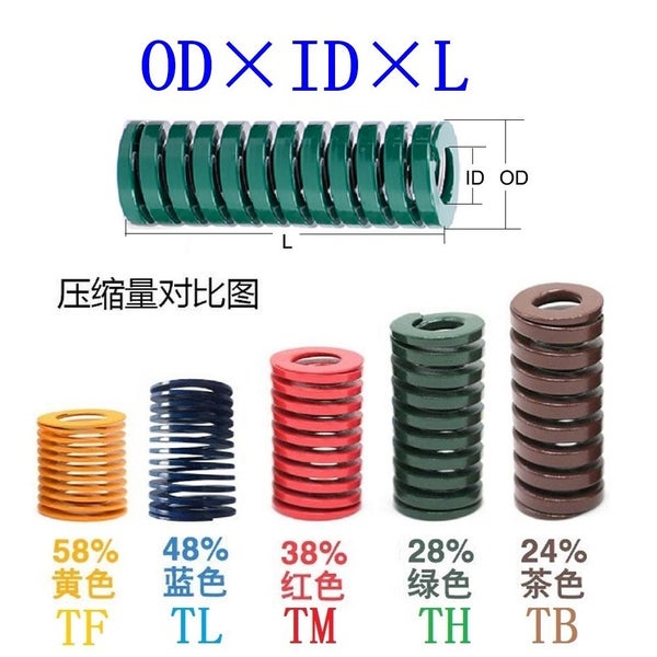 2Pcs Green spring heavy load Spiral Stamping Compression Die Spring Carousel 2
