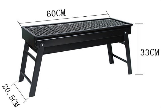 Flat Pack Foldiing BBQ Grill Charcoal Stove portable Steel (Black) Carousel 6