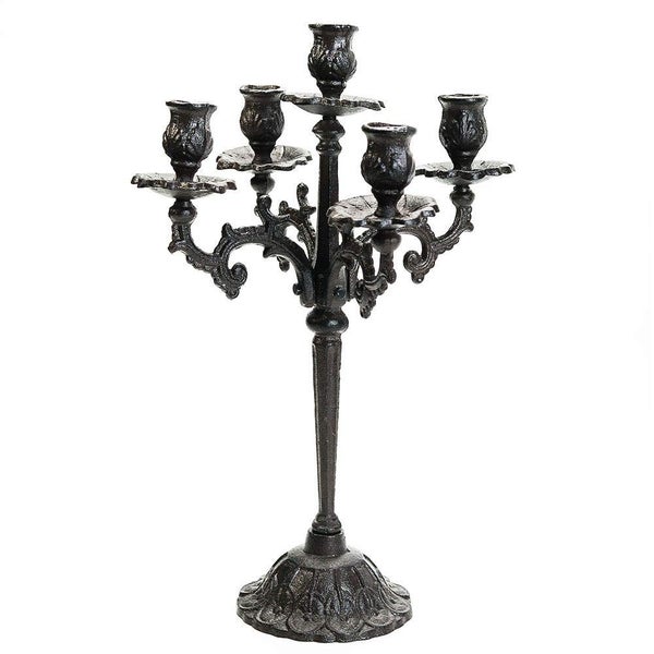 Five-arm Candlestick European Retro cast Iron Candle Holder Family Hotel Wedding Carousel 2