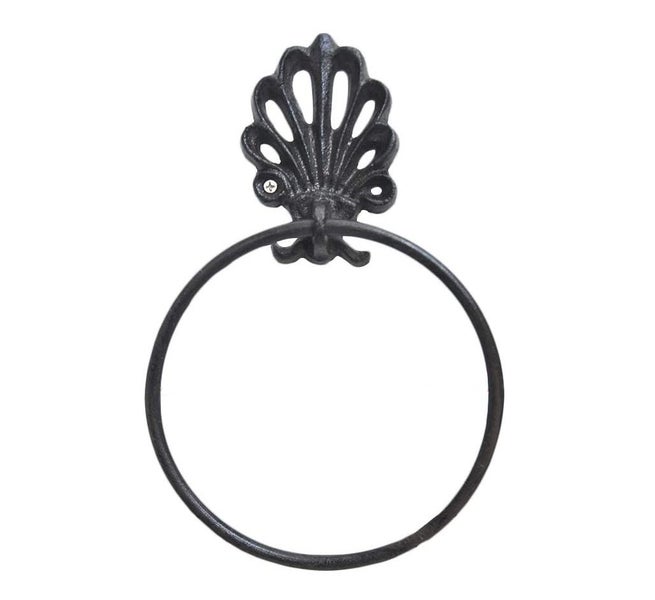 Vintage Cast Iron Towel Holder Towel Ring Carousel 1
