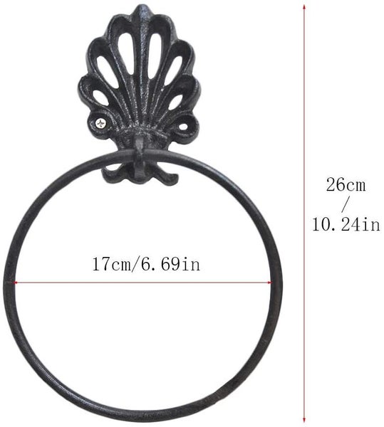 Vintage Cast Iron Towel Holder Towel Ring Carousel 5
