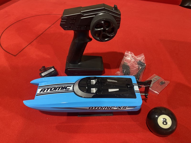 RC Mini Race Cat Boat. Blue. Carousel 1