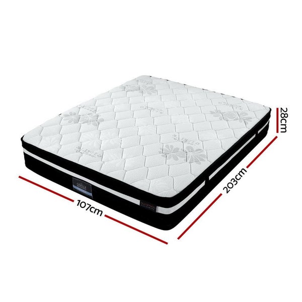 King Single Bed Mattress Size Extra Firm 7 Zone Pocket Spring Foam 28cm Carousel 2