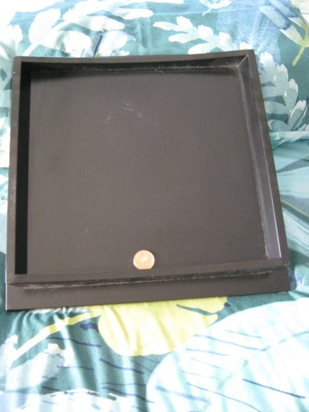 Decorative ceramic tile tray, japanese style with black lacquer 38cm squared Carousel 3