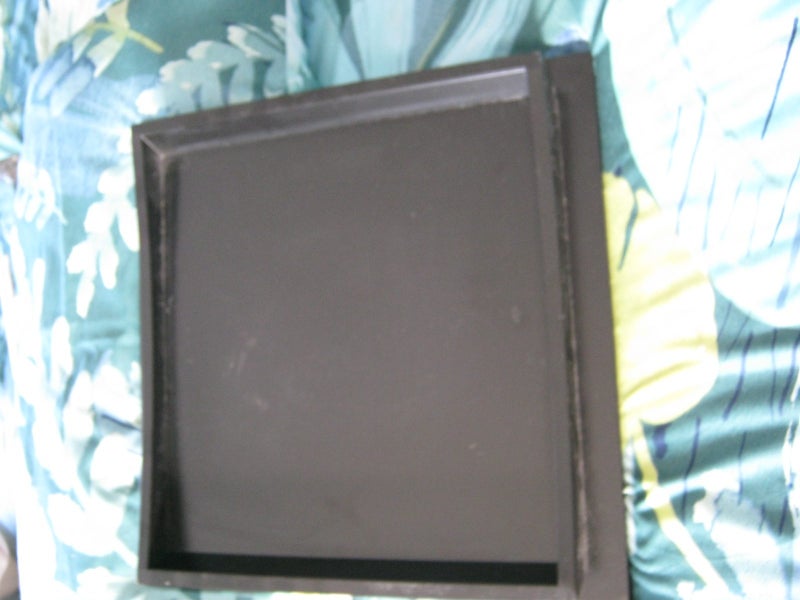 Decorative ceramic tile tray, japanese style with black lacquer 38cm squared Carousel 2