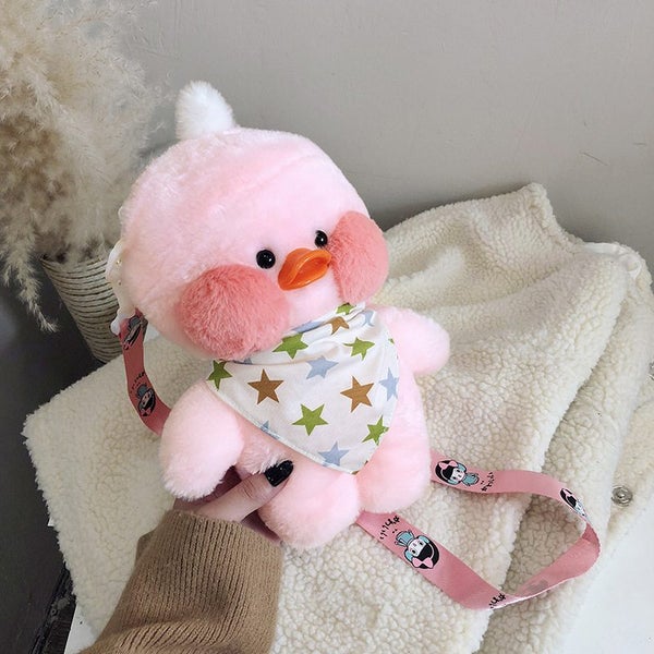 Kawaii Cute LaLafanfan Cafe Duck Plush Backpack Kawaii Toys Stuffed Carousel 1