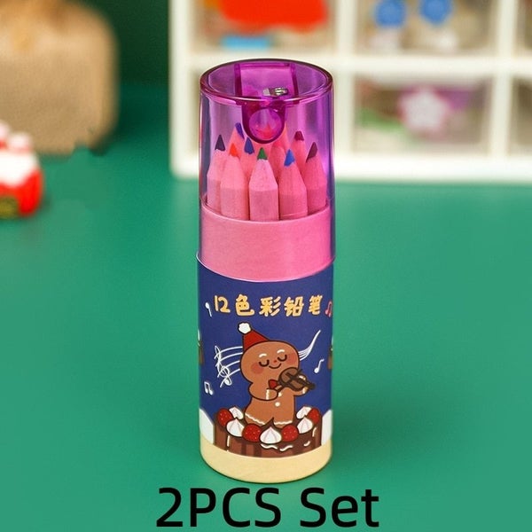 12 Color Drawing Pencils Cartoon Christmas Elementary School Drawing Carousel 1