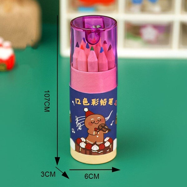 12 Color Drawing Pencils Cartoon Christmas Elementary School Drawing Carousel 7