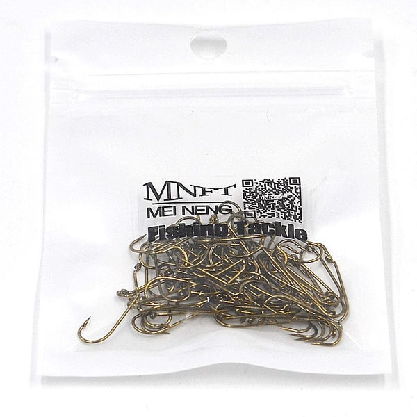 MNFT 100PCS10# Bronze Long Handle Fly Hook Insect Hook Dry Fly Tying Carousel 6