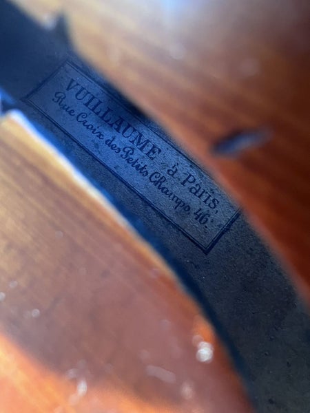 Antique Vuillaume A Paris 4/4 violin France Rue Croix des Petits Champsis 46 Carousel 7