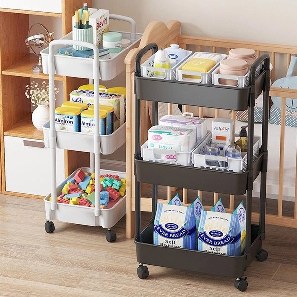Mobile Storage Rack Trolley Kitchen Bathroom Bedroom Multi Storey Carousel 2