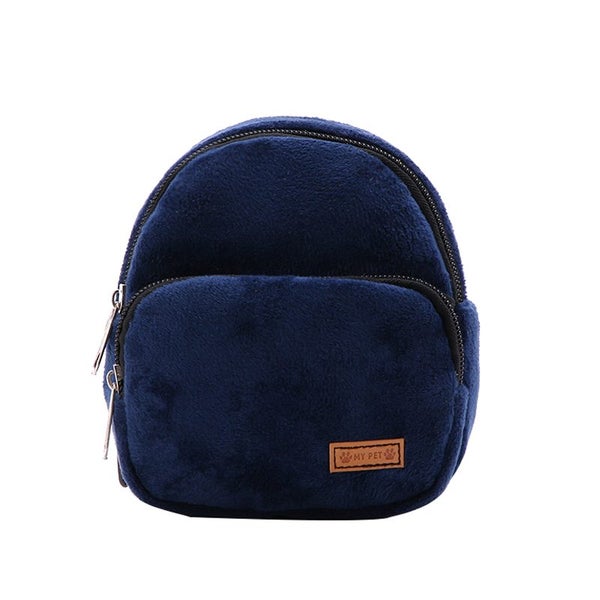 Cute Fleece Dog Backpack Solid Color Pet Backpack For Small Medium Carousel 1