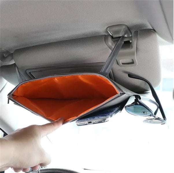 Leather Multi-Function Car Space Sun Visor Bag Organizer Storage Pouch Holder Carousel 2