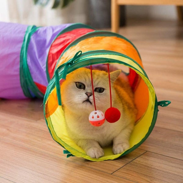 Cat Tunnel Toy Multi-shape Funny Pet Hole Play Tube Collapsible Carousel 2