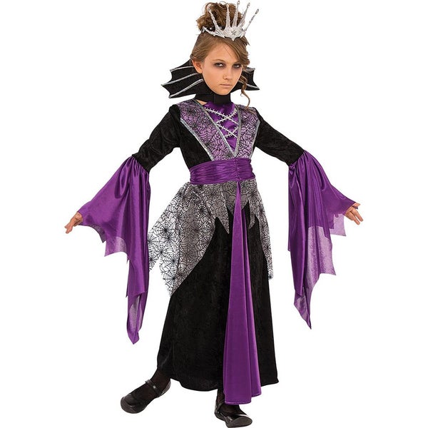 Queen Vampire Halloween Kids Children Dress Up Party Costume w Tiara Size S Carousel 1