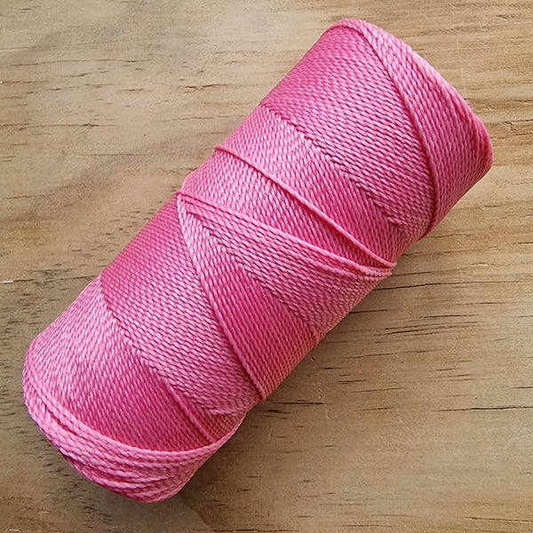 Lollipop Pink Cor#237 1mm Linhasita 170metre roll 100% waxed macrame cord Carousel 1
