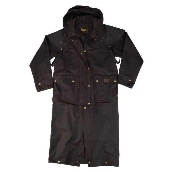Burke & Wills Mens Balranald Oilskin Long Coat Carousel 1