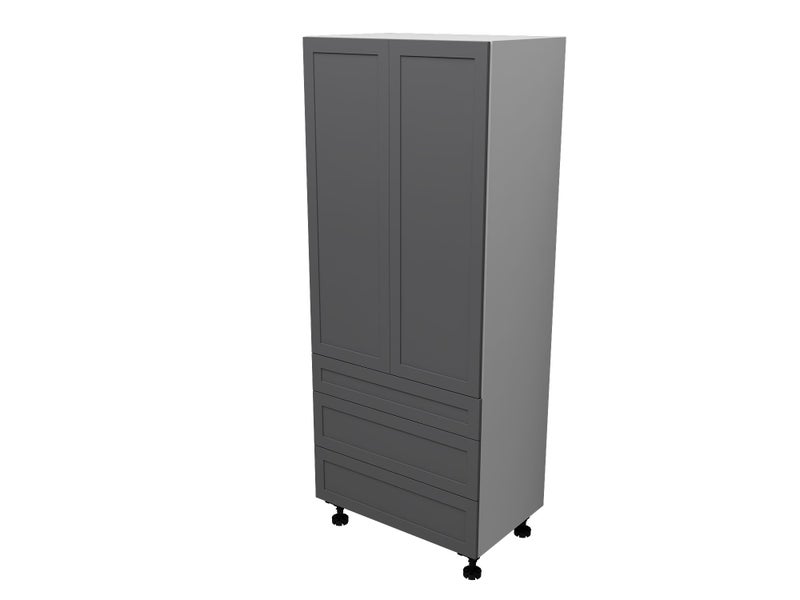 Kitchen Cabinet Flat Pack Pantry with three drawers - 900mm Wide, Shaker style Carousel 2
