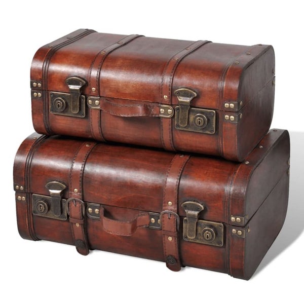 Wooden Treasure Chests 2 Pcs Vintage Brown Xabpip Carousel 1
