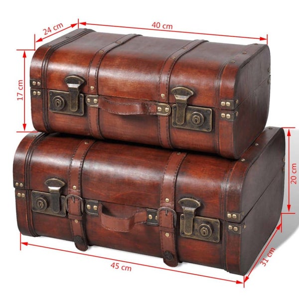 Wooden Treasure Chests 2 Pcs Vintage Brown Xabpip Carousel 2