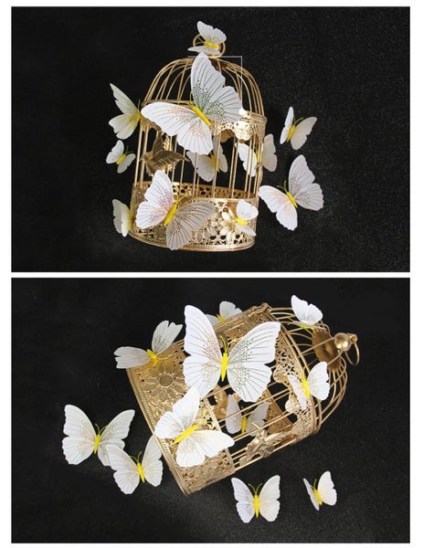 12pcs 3D White Butterfly Wall Stickers Removable Butterfly NEW Carousel 2