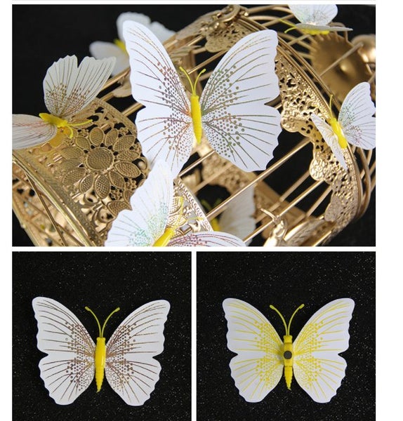 12pcs 3D White Butterfly Wall Stickers Removable Butterfly NEW Carousel 3