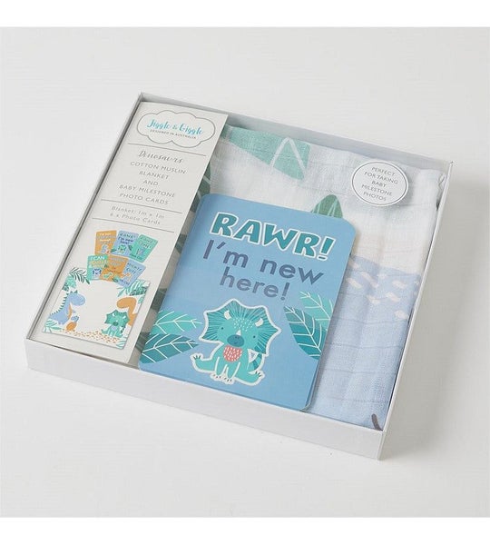 Dinosaurs Milestone Muslin Set Gift Box Carousel 1