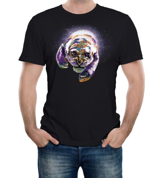 Reality Glitch Space Tiger Mens T-Shirt Carousel 1
