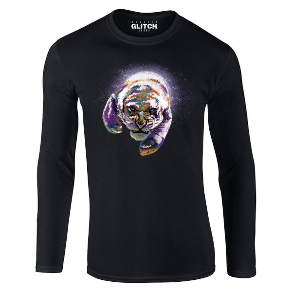Reality Glitch Space Tiger Mens T-Shirt - Long Sleeve Carousel 1
