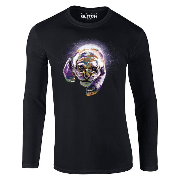 Reality Glitch Space Tiger Mens T-Shirt - Long Sleeve Carousel 3