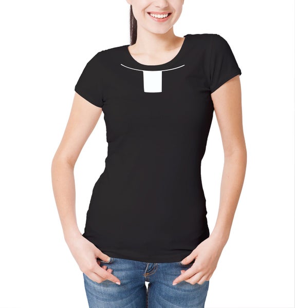 Reality Glitch Priest Collar Womens T-Shirt Carousel 1