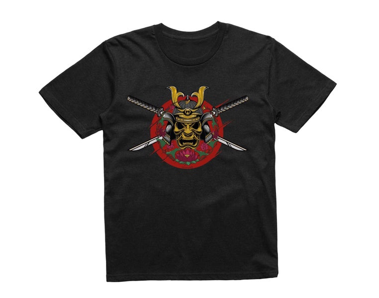 Reality Glitch Japanese Samurai Face Mask Kids T-Shirt Carousel 1