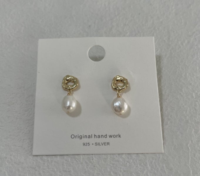 (100% Natural Pearl) Baroqu Pearl Drop Earrings EBZ10JX-162934719212033114