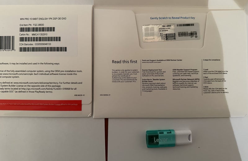 Windows 10 Pro DVD sealed with key and 16GB USB 21H1 update-Fast Post! Carousel 2