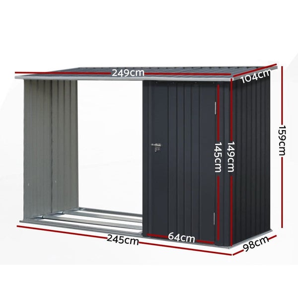 Garden Shed Sheds Outdoor Tool 2.49x1.04m Storage Workshop House Galvanised S... Carousel 2