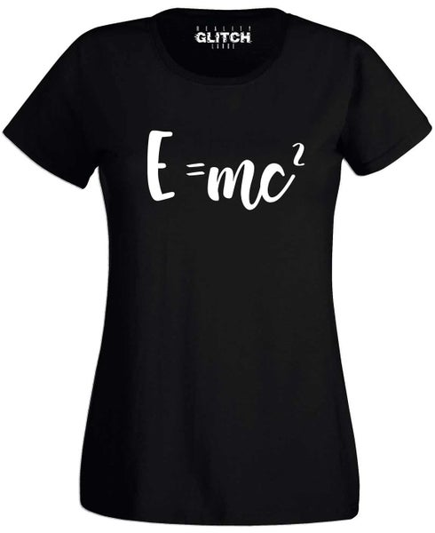 Reality Glitch E=MC Squared Einstein Equation Womens T-Shirt Carousel 1