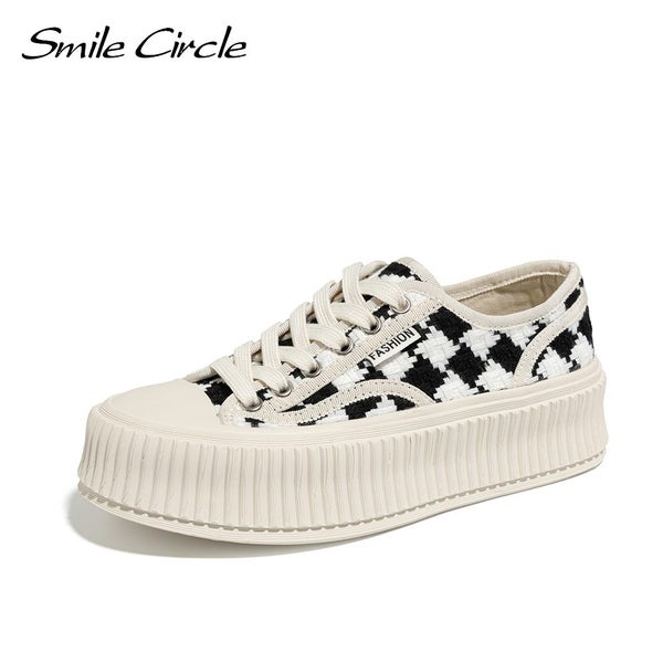 Smile Circle Chunky Sneakers Women Canvas Shoes Spring Breathable Carousel 2
