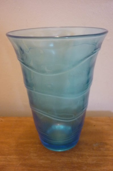 LOVELY SKY BLUE GLASS VASE Carousel 1