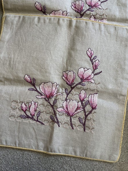 Completed white Magnolia cushion covers Carousel 1