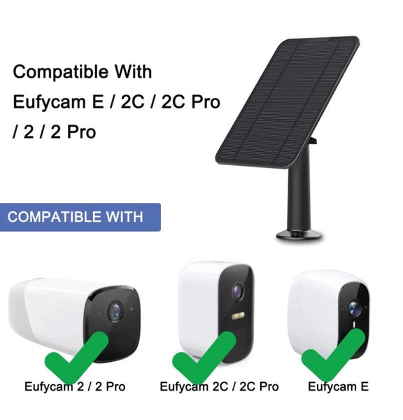 Solar Panel Charger for eufy Cam 2/2 Pro/2C/2C Pro/SoloCam Cameras - White Carousel 5