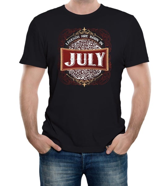 Reality Glitch Only Legends Are Born in July Birthday Mens T-Shirt Carousel 1